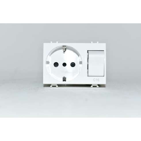 ABB 2CSK1325CH Presa Schuko Interbloccata con Autom. Magnetotermico 2P+N 16Amp 250 Volt