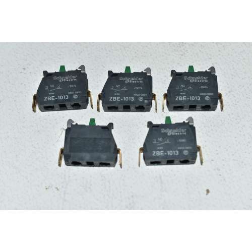 5 Pezzi Elemento di Contatto  ZBE1013 Schneider  1NO  Contatto Faston Vite