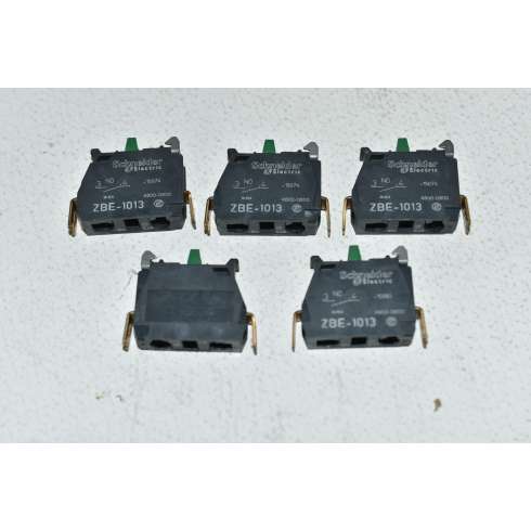 5 Pezzi Elemento di Contatto  ZBE1013 Schneider  1NO  Contatto Faston Vite