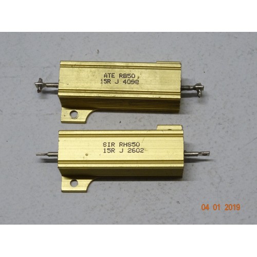 RESISTENZA CORAZZATA 15 OHM 50 WATT 2 PEZZI