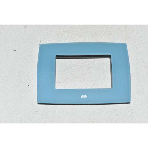 Placca In Vetro Blu Turchese Satinato ABB ELOS 2CSE0330SFV  3 Moduli