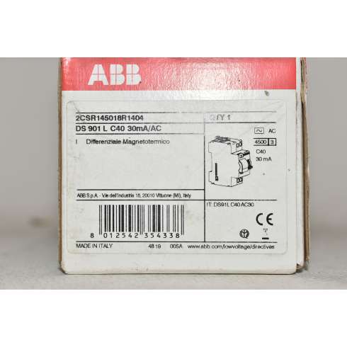 Differenziale magnetotermico ABB DS901LC10 30mA Type AC 4500A