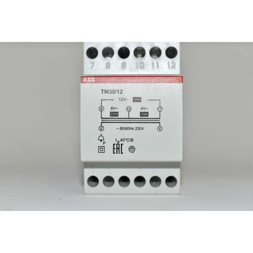 Trasformatore per campanelli modulare  DIN ABB TM30/12  4-8-12 Volt 30 VA