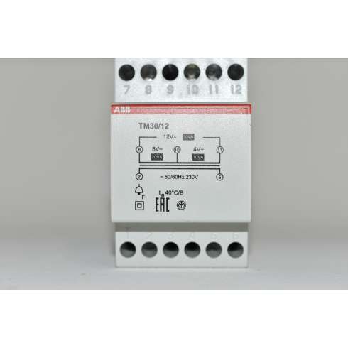 Trasformatore per campanelli modulare  DIN ABB TM30/12  4-8-12 Volt 30 VA