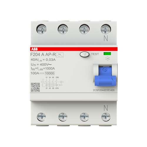 Differenziale Puro Trifase ABB F204 A AP-R 40A 30mA Type A 10KA 2CSF204401R1400