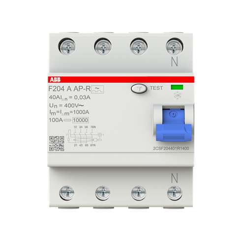 Differenziale Puro Trifase ABB F204 A AP-R 40A 30mA Type A 10KA 2CSF204401R1400