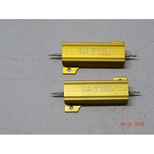 RESISTENZA CORAZZATA 22 OHM 50 WATT 2 PEZZI