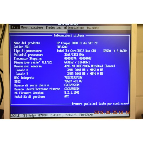 HP 8000 Motherrboard  Intel E8500 2x2 GB Ram   