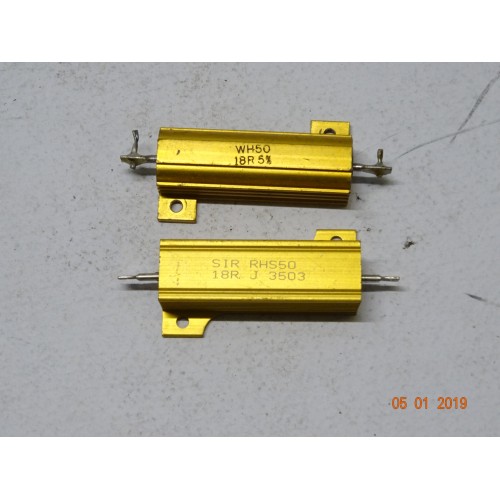 RESISTENZA CORAZZATA 18 OHM 50 WATT 2 PEZZI