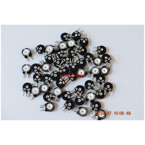 Lotto P.zi 50 PIHER POTENZIOMETRO TRIMMER 10mm 1 giro 1/4 220 K ohm (CG5)