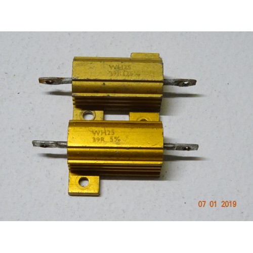 RESISTENZA CORAZZATA 39 OHM 25 WATT 2 PEZZI